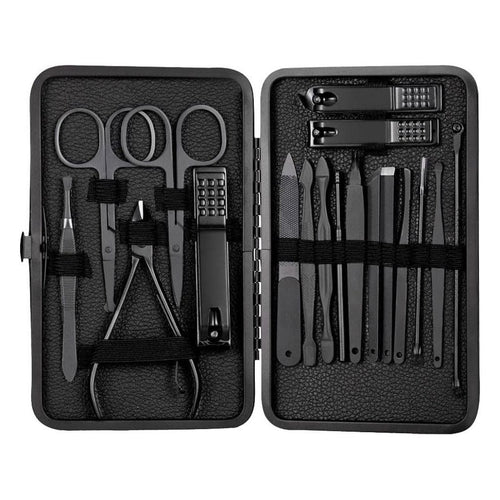 Stainless Steel Nail Clipper Kit With Leather Case