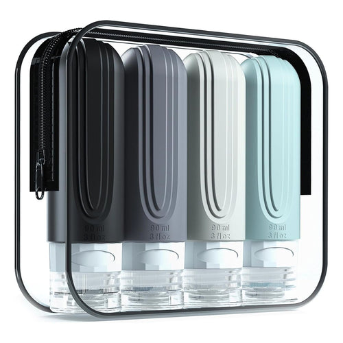 4 Pack TSA-Approved Silicone Bottles